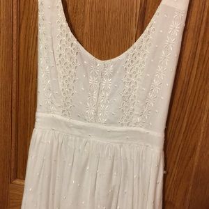 Off white, swoop neck midi dress